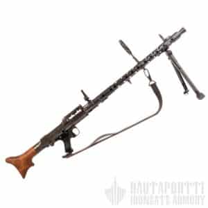 MG 34 -konekivääri ilmatorjuntatähtäimellä ja nahkahihnalla, Saksa 1934