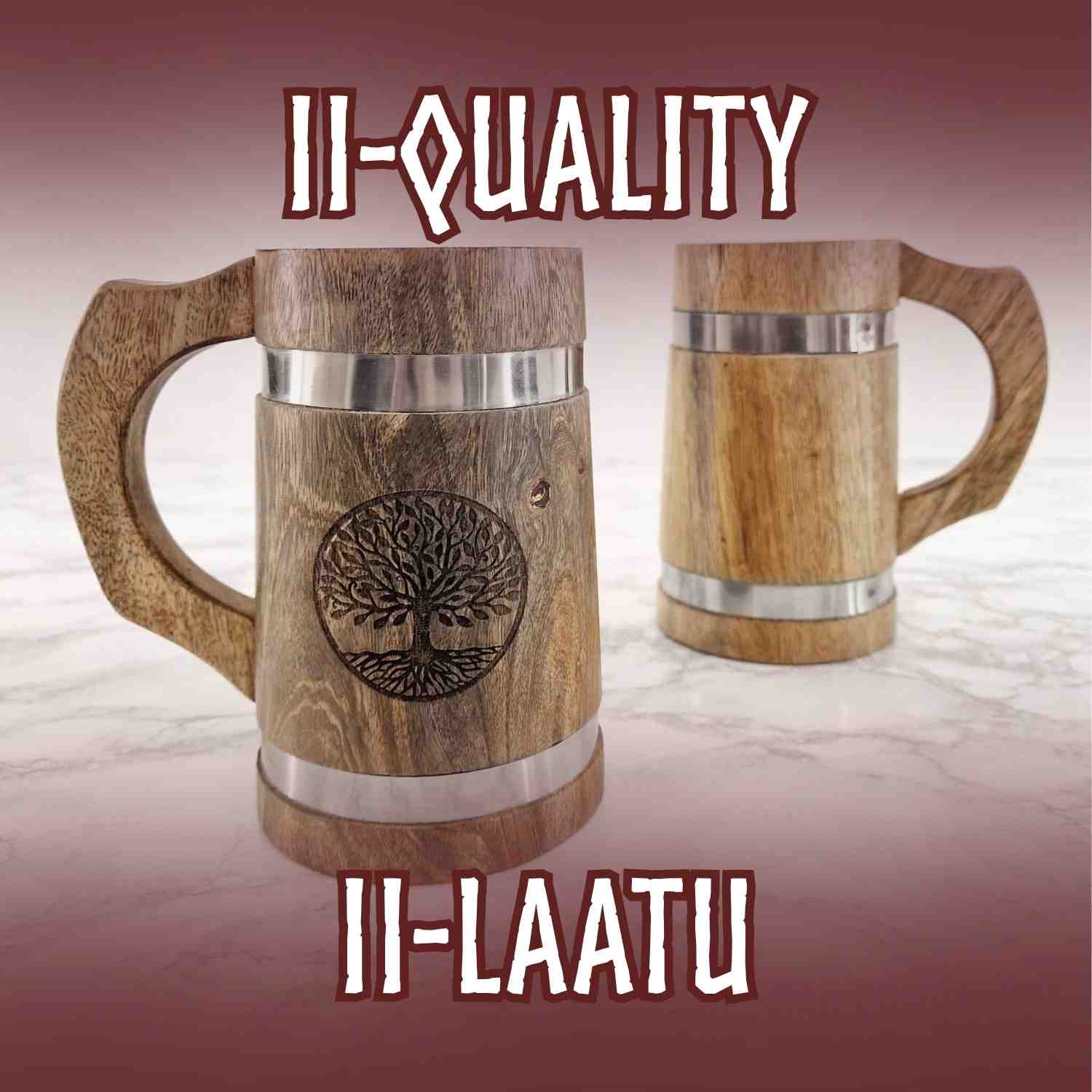 Puukolpakko maailmanpuu-kaiverruksella (II-LAATU) Puukolpakko maailmanpuu-kaiverruksella (II-LAATU)